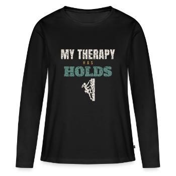 Ma thérapie tient bon - T-shirt manches longues Premium bio Femme - noir - Devant - Julia (174cm)