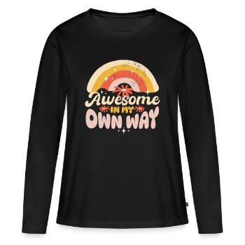 Femmes formidables - T-shirt manches longues Premium bio Femme - noir - Devant - Julia (174cm)