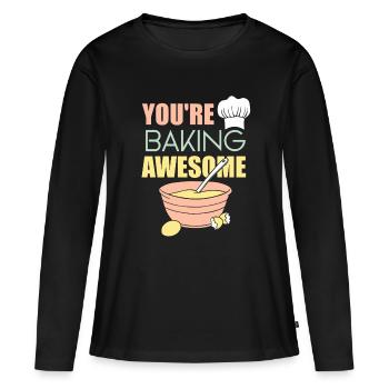 Pâtisserie Pâtissière Pât - T-shirt manches longues Premium bio Femme - noir - Devant - Julia (174cm)