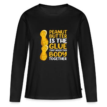 Pâte d’arachide - T-shirt manches longues Premium bio Femme - noir - Devant - Julia (174cm)