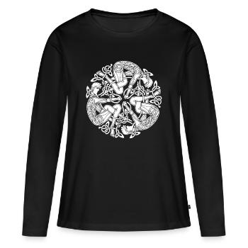 Hommes celtes entremêlés - T-shirt manches longues Premium bio Femme - noir - Devant - Julia (174cm)