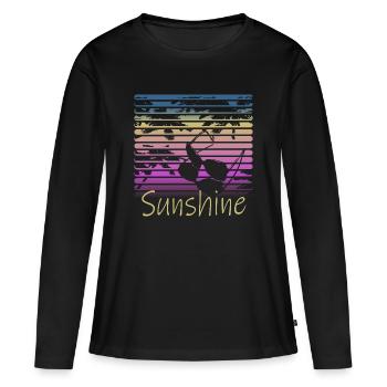 Sunshine Retro Sonnenbrillen - Frauen Premium Bio Langarmshirt - Schwarz - Vorne - Julia (174cm)