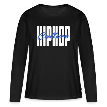 Culture hip-hop - T-shirt manches longues Premium bio Femme - noir - Devant - Julia (174cm)