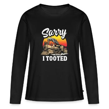 Désolé d’avoir fait une blague drôle sur la locomotive de train - T-shirt manches longues Premium bio Femme - noir - Devant - Julia (174cm)