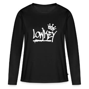 Discret Graffiti Tag Krone Hip Hop (blanc) - T-shirt manches longues Premium bio Femme - noir - Devant - Julia (174cm)
