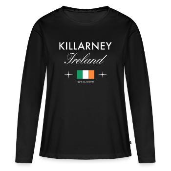 Killarney Coordonnées Irlande Souvenir de voyage - T-shirt manches longues Premium bio Femme - noir - Devant - Julia (174cm)