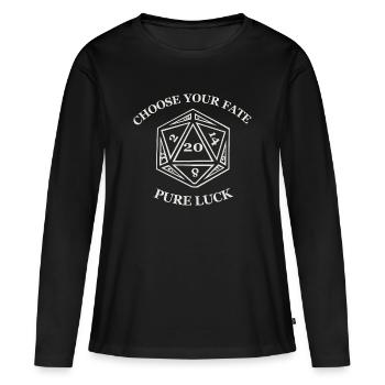 Choisissez votre destin – Pure chance - T-shirt manches longues Premium bio Femme - noir - Devant - Julia (174cm)
