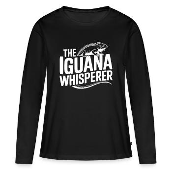 Le Murmureur d’Iguanes - T-shirt manches longues Premium bio Femme - noir - Devant - Julia (174cm)