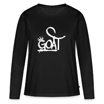 GOAT Couronne de graffiti la plus grande de tous les temps (blanche) - T-shirt manches longues Premium bio Femme - noir - Devant - Julia (174cm)