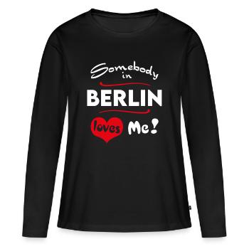 Berlin Stadt Ville Urbaine T-shirt Ville Heimatliebe - T-shirt manches longues Premium bio Femme - noir - Devant - Julia (174cm)