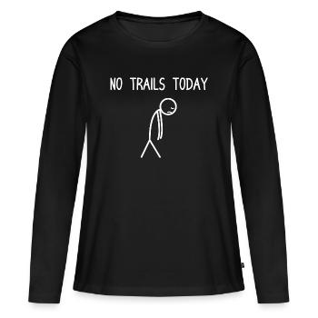 Plus de sentiers aujourd’hui Vélo VTT Descente - T-shirt manches longues Premium bio Femme - noir - Devant - Julia (174cm)