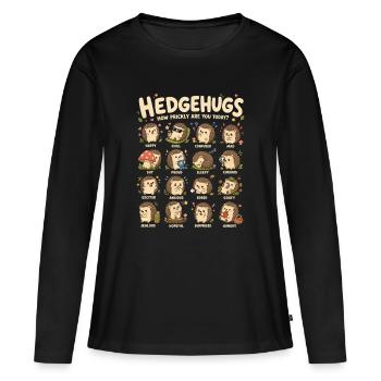 Haies de câlins Mignons Humeur Humeur - T-shirt manches longues Premium bio Femme - noir - Devant - Julia (174cm)