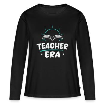 Ère des enseignants | Chemise de la vie enseignante - T-shirt manches longues Premium bio Femme - noir - Devant - Julia (174cm)