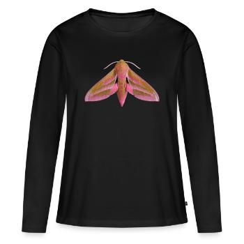 Papillon éléphant Deilephila elpenor - T-shirt manches longues Premium bio Femme - noir - Devant - Julia (174cm)