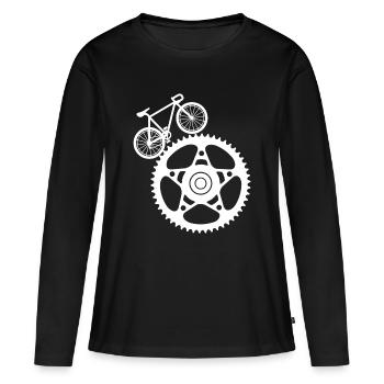 Art du matériel et du vélo - T-shirt manches longues Premium bio Femme - noir - Devant - Julia (174cm)