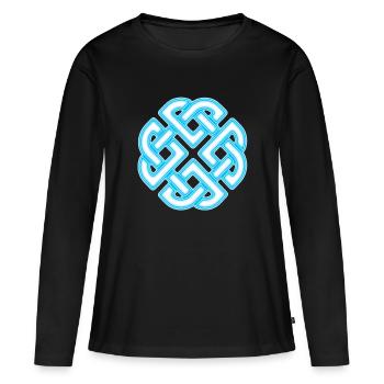 Nœud Celtique Néon Infini - T-shirt manches longues Premium bio Femme - noir - Devant - Julia (174cm)