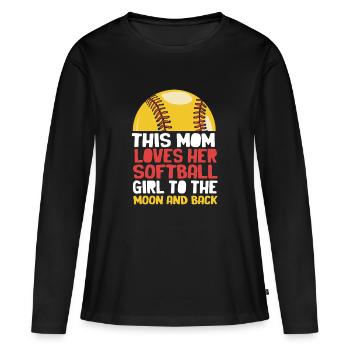 Maman de softball Maman de softball - T-shirt manches longues Premium bio Femme - noir - Devant - Julia (174cm)