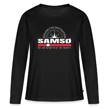 Samso - T-shirt manches longues Premium bio Femme - noir - Devant - Julia (174cm)
