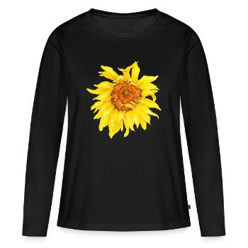 tournesol - T-shirt manches longues Premium bio Femme - noir - Devant - Julia (174cm)