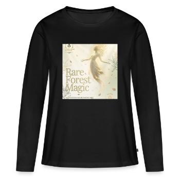 Magie Rare de la Forêt - T-shirt manches longues Premium bio Femme - noir - Devant - Julia (174cm)