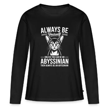 Paroles du chat abyssin cadeau du chat abyssin - T-shirt manches longues Premium bio Femme - noir - Devant - Julia (174cm)