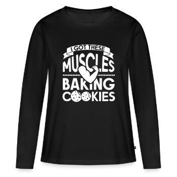 Cookie Plätzchen Keks - T-shirt manches longues Premium bio Femme - noir - Devant - Julia (174cm)