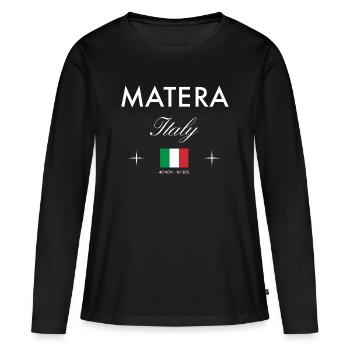 Matera Italie coordonne un souvenir de voyage - T-shirt manches longues Premium bio Femme - noir - Devant - Julia (174cm)