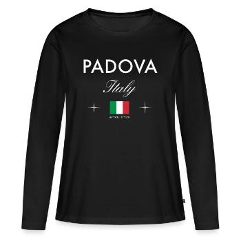 Coordonnées de Padoue Italie Souvenir de voyage - T-shirt manches longues Premium bio Femme - noir - Devant - Julia (174cm)