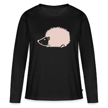 Silhouette de hérisson câlin - T-shirt manches longues Premium bio Femme - noir - Devant - Julia (174cm)