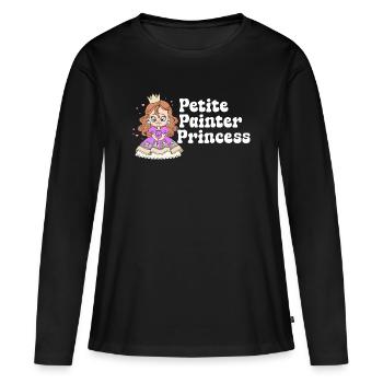 Cadeau de dessin de peintre drôle Petite Princesse - T-shirt manches longues Premium bio Femme - noir - Devant - Julia (174cm)