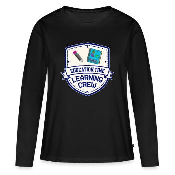 Temps d’éducation | Chemise de l’équipe d’apprentissage - T-shirt manches longues Premium bio Femme - noir - Devant - Julia (174cm)
