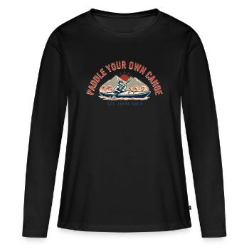 Paddle Your Own Canoe Vintage - T-shirt manches longues Premium bio Femme - noir - Devant - Julia (174cm)