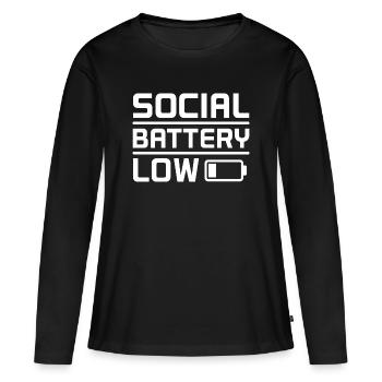 Batterie sociale Introverti faible Dit Chemise - T-shirt manches longues Premium bio Femme - noir - Devant - Julia (174cm)