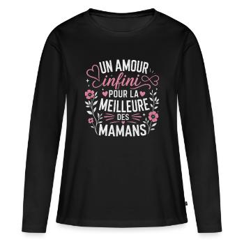 Un Amour Infini Meilleure Des Mamans  - T-shirt manches longues Premium bio Femme - noir - Devant - Julia (174cm)