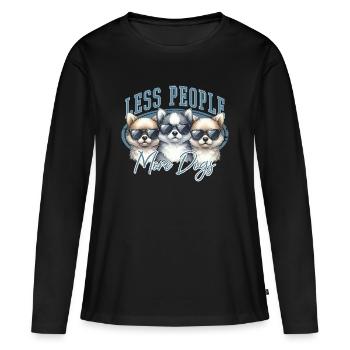 Dicton de chien - T-shirt manches longues Premium bio Femme - noir - Devant - Julia (174cm)