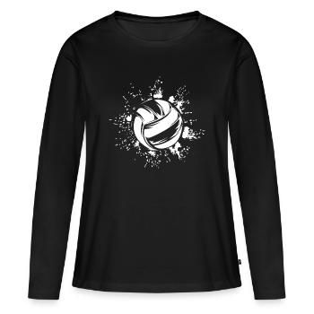 Icône de volleyball Logo Symbole Illustration Explosion - T-shirt manches longues Premium bio Femme - noir - Devant - Julia (174cm)