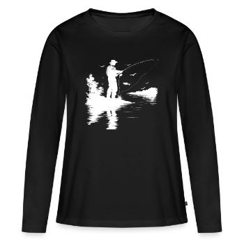 Fischer Graphics - T-shirt manches longues Premium bio Femme - noir - Devant - Julia (174cm)