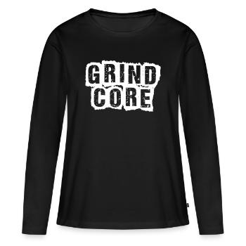 Texte vieilli du grindcore - T-shirt manches longues Premium bio Femme - noir - Devant - Julia (174cm)