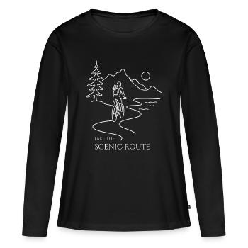 montagnes cyclistes Prendre la Route Panoramique - T-shirt manches longues Premium bio Femme - noir - Devant - Julia (174cm)