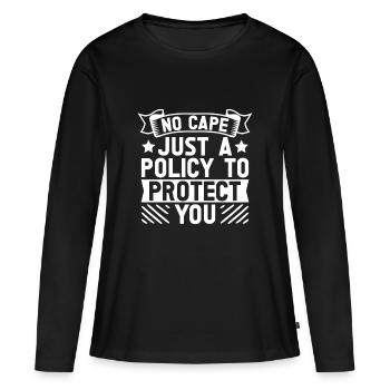 Police d’assurance pour déguisements d’agent d’assurance afin de protéger Medicare - T-shirt manches longues Premium bio Femme - noir - Devant - Julia (174cm)