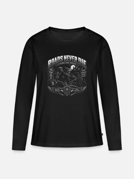 Wolves Garage – Motorradmechaniker Wolf-Design - Frauen Premium Bio Langarmshirt - Schwarz