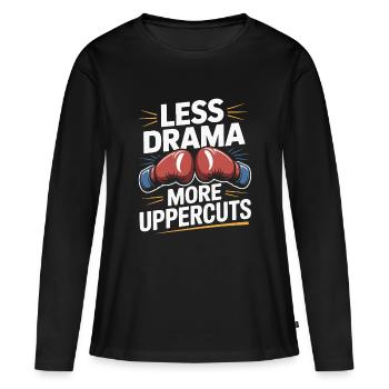 Less Drama More Uppercuts Gloves Boxing Gloves - Frauen Premium Bio Langarmshirt - Schwarz - Vorne - Julia (174cm)