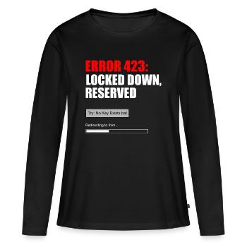 FEHLER 423 — GESPERRT, FÜR IHN RESERVIERT - Frauen Premium Bio Langarmshirt - Schwarz - Vorne - Julia (174cm)