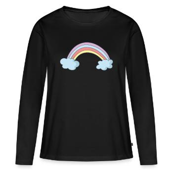 Arc-en-ciel - T-shirt manches longues Premium bio Femme - noir - Devant - Julia (174cm)