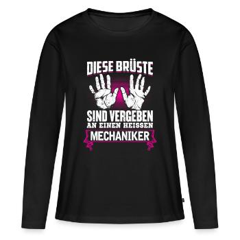 MECHANIKER - Brüste - Frauen Premium Bio Langarmshirt - Schwarz - Vorne - Julia (174cm)