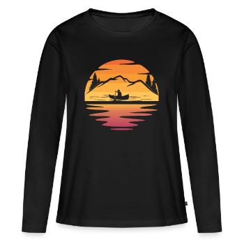 Sunset Canoeing amant canoë canoë canoë canoë canoë- canoë - T-shirt manches longues Premium bio Femme - noir - Devant - Julia (174cm)