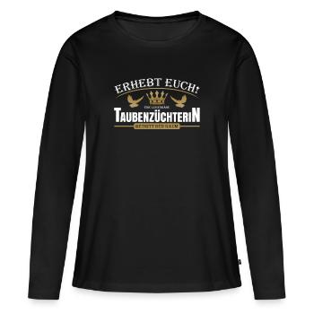 Taubenzüchterin - Frauen Premium Bio Langarmshirt - Schwarz - Vorne - Julia (174cm)