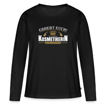 Kosmetikerin - Frauen Premium Bio Langarmshirt - Schwarz - Vorne - Julia (174cm)