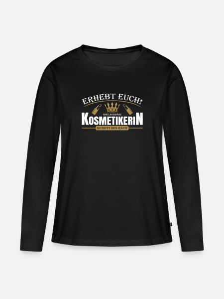 Kosmetikerin - Frauen Premium Bio Langarmshirt - Schwarz