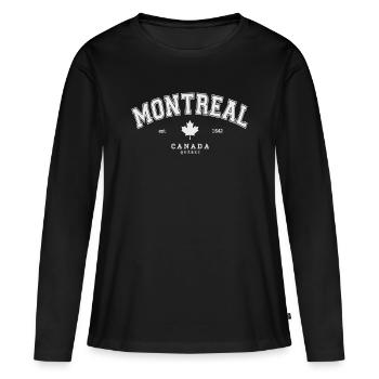 Montreal Canada Maple - Women's Premium Organic Long Sleeve Shirt - black - Front - Julia (174cm)